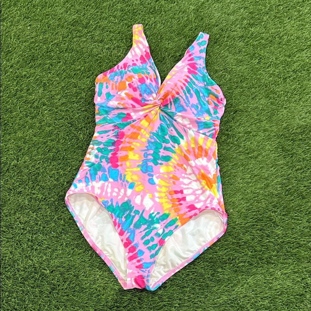 Lands End Women’s One Piece Tie Dye Swimsuit